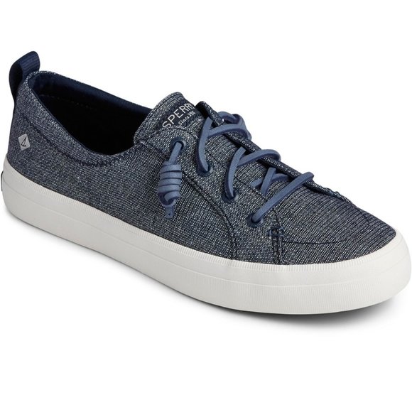 NEW Sperry Crest Vibe Sparkle Linen Sneakers - Picture 2 of 10